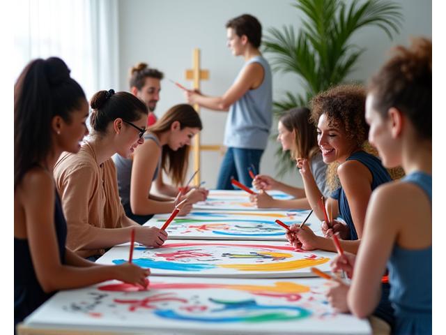 Taller colaborativo de arte en grupo